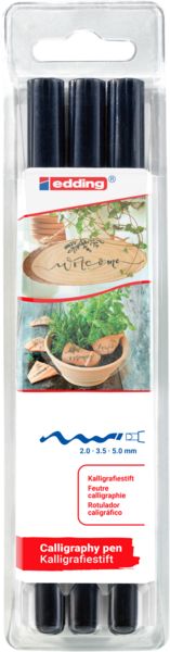 edding 1255 Fasermaler calligraphy pen 3er Set