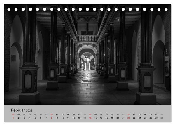 Produktbild: Hansestadt Stralsund bei Nacht (mit GPS-Koordinaten) (Tischkalender 2026 DIN A5 quer), CALVENDO Monatskalender
