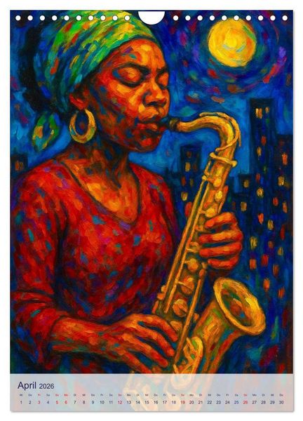 Produktbild: Saxophonisten. Eine Hommage an die Magie des Saxophons (Wandkalender 2026 DIN A4 hoch), CALVENDO Monatskalender