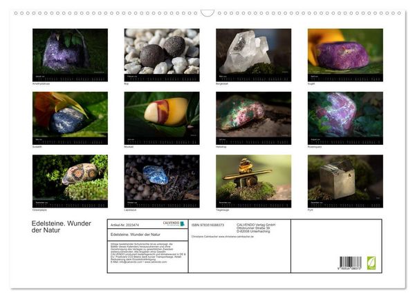 Produktbild: Edelsteine. Wunder der Natur (Wandkalender 2026 DIN A2 quer), CALVENDO Monatskalender