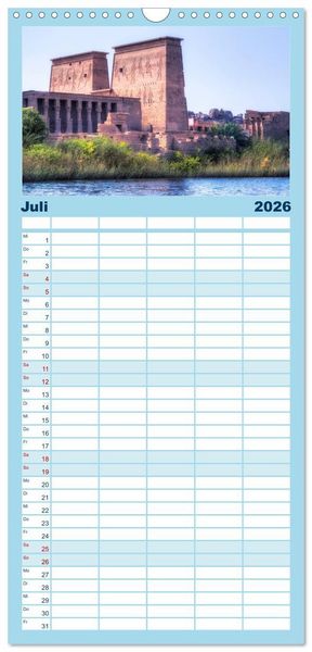 Produktbild: Familienplaner 2026 - &Auml;gypten mit 5 Spalten (Wandkalender, 21 x 45 cm) CALVENDO