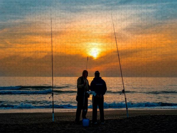 Produktbild: CALVENDO Puzzle Ruhig werden - Angeln | 1000 Teile Lege-Gr&ouml;&szlig;e 64x48cm Foto-Puzzle f&uuml;r gl&uuml;ckliche Stunden