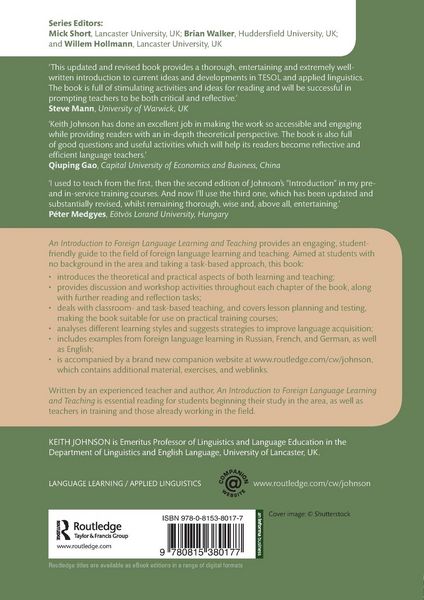 Produktbild: Johnson, K: Introduction to Foreign Language Learning and Te