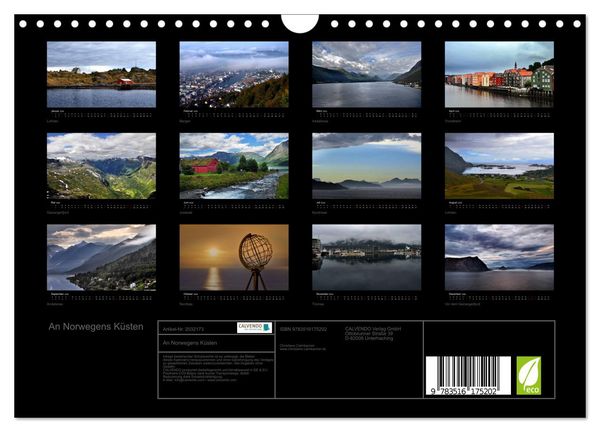 Produktbild: An Norwegens K&uuml;sten (Wandkalender 2026 DIN A4 quer), CALVENDO Monatskalender