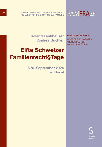 Produktbild: Elfte Schweizer Familienrecht&sect;Tage