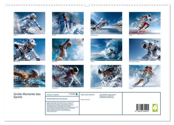 Produktbild: Gro&szlig;e Momente des Sports (hochwertiger Premium Wandkalender 2026 DIN A2 quer), Kunstdruck in Hochglanz