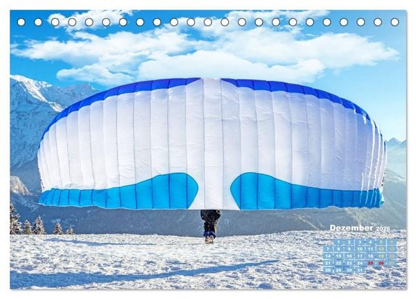 Produktbild: Paragliding: Der Traum vom Fliegen (Tischkalender 2026 DIN A5 quer), CALVENDO Monatskalender