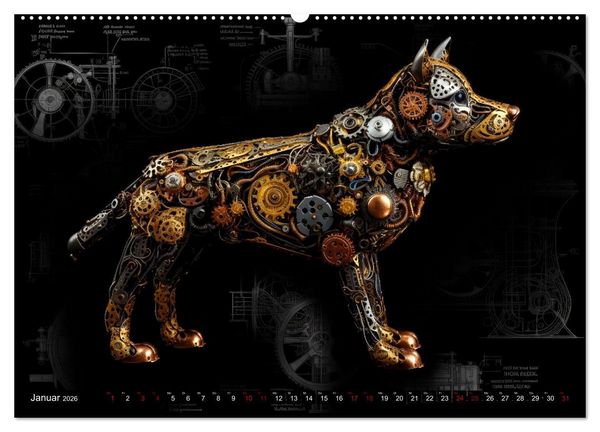 Produktbild: Mechanische Steampunk Tierwelt (hochwertiger Premium Wandkalender 2026 DIN A2 quer), Kunstdruck in Hochglanz