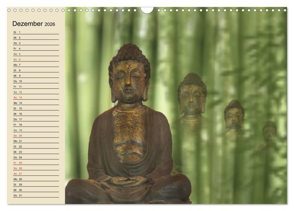 Produktbild: Buddha und Yin Yang (Wandkalender 2026 DIN A3 quer), CALVENDO Monatskalender