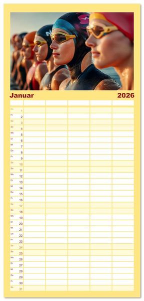 Produktbild: Familienplaner 2026 - Triathlon Power mit 5 Spalten (Wandkalender, 21 x 45 cm) CALVENDO