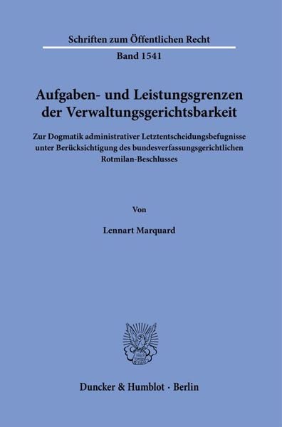 Produktbild: Aufgaben- und Leistungsgrenzen der Verwaltungsgerichtsbarkeit