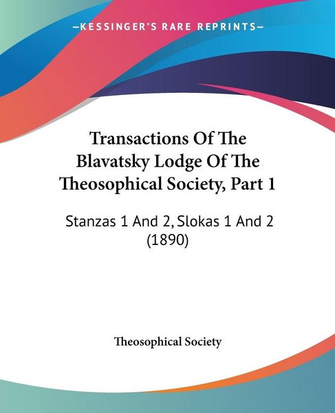 Produktbild: Transactions Of The Blavatsky Lodge Of The Theosophical Society, Part 1