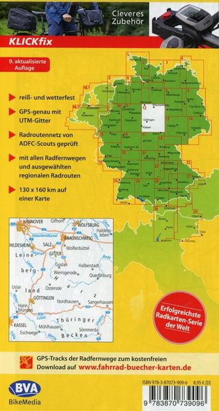 Produktbild: ADFC-Radtourenkarte 12 Harz /Leinetal 1:150.000