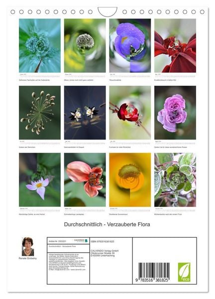 Produktbild: Durchschnittlich - Verzauberte Flora (Wandkalender 2026 DIN A4 hoch), CALVENDO Monatskalender