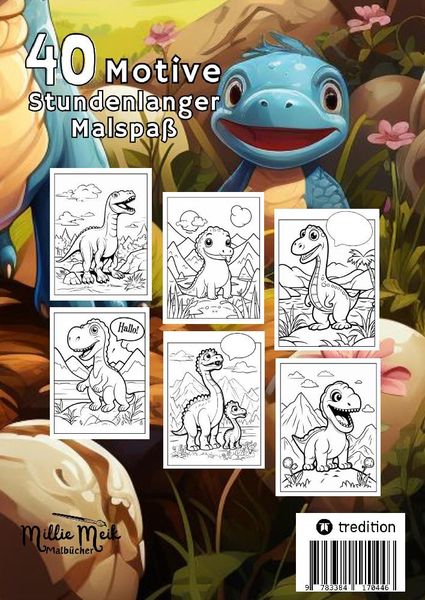 Produktbild: Mein Dino Malbuch f&uuml;r Kinder ab 5 Jahren - Dinosaurier Ausmalbilder f&uuml;r Jungen und M&auml;dchen Kreatives Geschenkbuch f&uuml;r kleine K&uuml;nstler