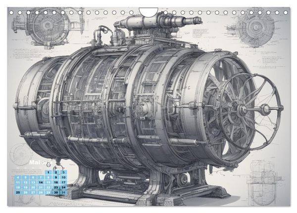 Produktbild: Steampunk - Blaupausen (Wandkalender 2026 DIN A4 quer), CALVENDO Monatskalender