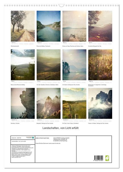 Produktbild: Landschaften, von Licht erf&uuml;llt (Wandkalender 2026 DIN A2 hoch), CALVENDO Monatskalender
