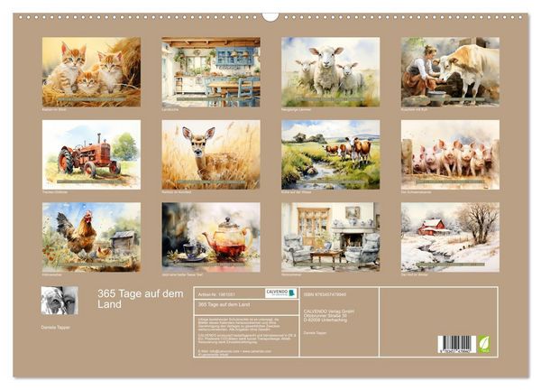 Produktbild: 365 Tage auf dem Land (Wandkalender 2026 DIN A2 quer), CALVENDO Monatskalender