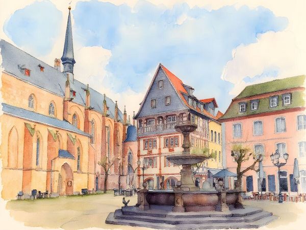 Produktbild: CALVENDO Puzzle Marktplatz in Neustadt an der Weinstra&szlig;e | 1000 Teile Lege-Gr&ouml;&szlig;e 64x48cm Foto-Puzzle f&uuml;r gl&uuml;ckliche Stunden