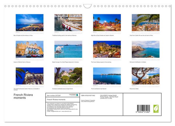 Produktbild: French Riviera moments (Wall Calendar 2026 DIN A3 landscape), CALVENDO 12 Month Wall Calendar