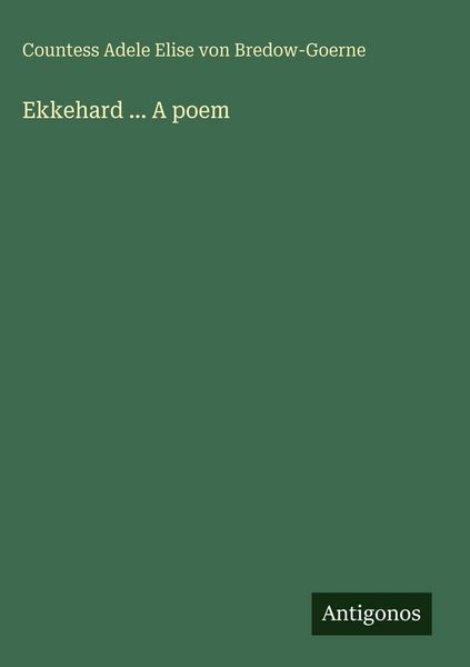 Produktbild: Ekkehard ... A poem