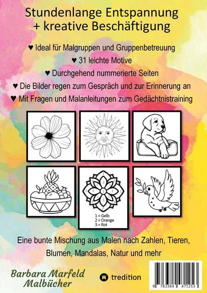 Produktbild: Malbuch f&uuml;r Senioren - Malbuch f&uuml;r Senioren mit Demenz - Einfaches Malbuch f&uuml;r Erwachsene