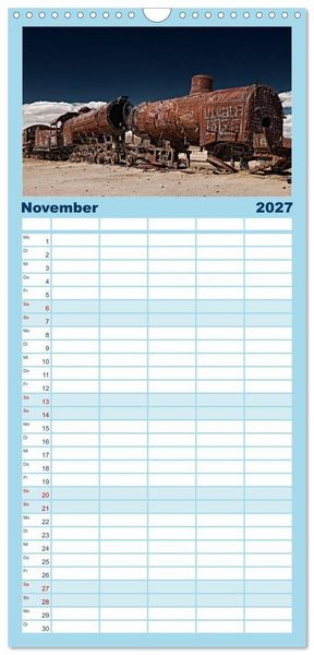 Produktbild: Familienplaner 2027 - Bolivien Andenlandschaften mit 5 Spalten (Wandkalender, 21 x 45 cm) CALVENDO