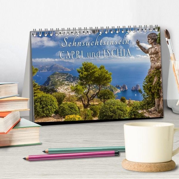 Produktbild: Sehnsuchtsinseln Capri und Ischia (Tischkalender 2026 DIN A5 quer), CALVENDO Monatskalender