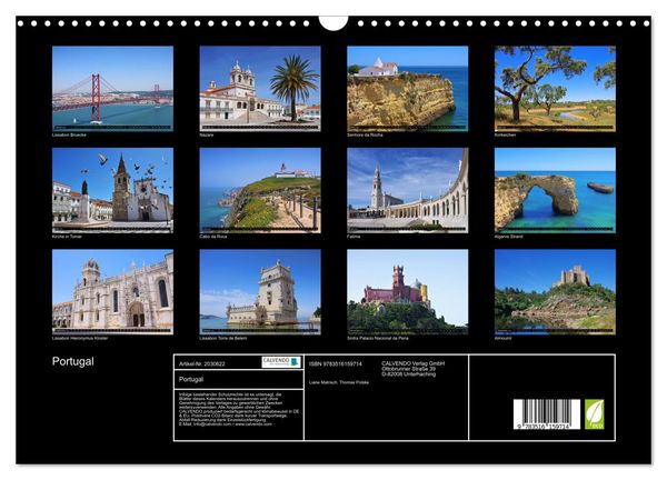 Produktbild: Portugal (Wandkalender 2026 DIN A3 quer), CALVENDO Monatskalender