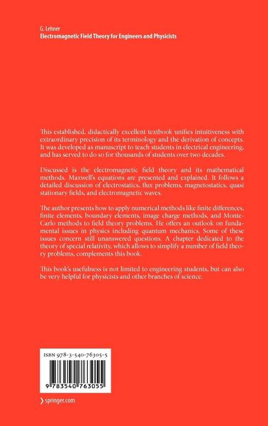 Produktbild: Electromagnetic Field Theory for Engineers and Physicists