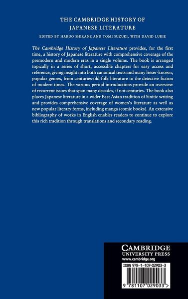 Produktbild: The Cambridge History of Japanese Literature