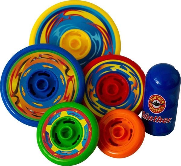 Paul Günther 1560 - Top Spin, Kreisel-Set, Geschicklichkeitsspiel, 6-teilig