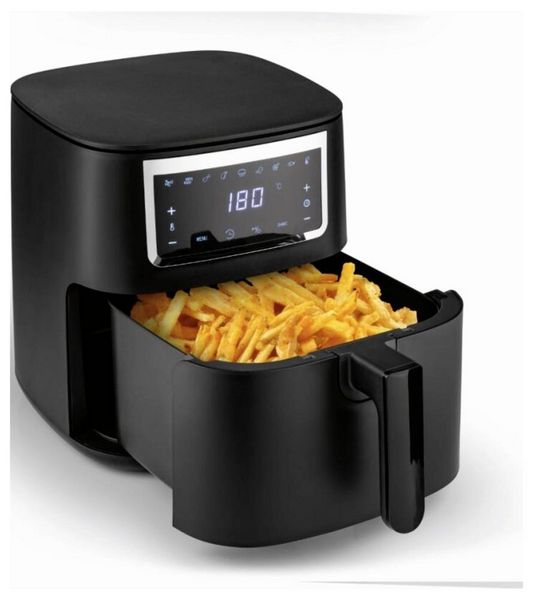 Produktbild: GourmetMaxx GOURMETmaxx Hei&szlig;luft-Fritteuse Digital 7l 1700W schwarz matt/Edelstahl Hei&szlig;luft-Fritteuse 6.5 l 1700 W Schwarz