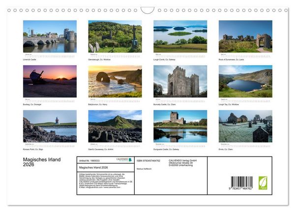 Produktbild: Magisches Irland 2026 (Wandkalender 2026 DIN A3 quer), CALVENDO Monatskalender