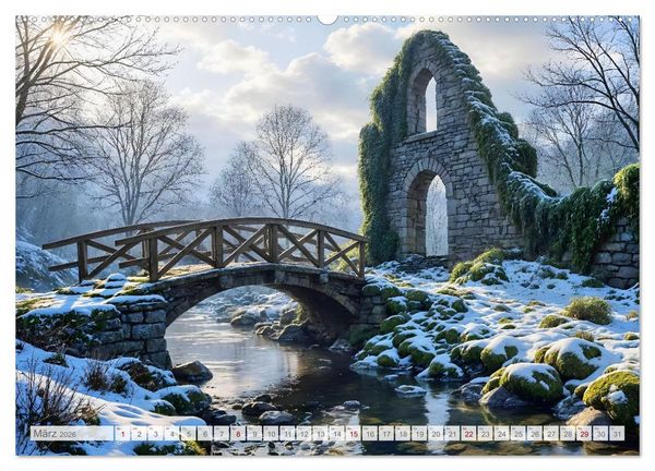 Produktbild: Fl&uuml;stern der Verg&auml;nglichkeit - Gothic Dark Nature Landschaften (Wandkalender 2026 DIN A2 quer), CALVENDO Monatskalender