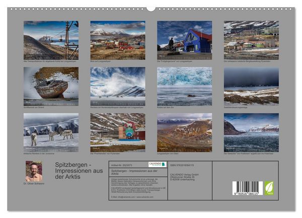 Produktbild: Spitzbergen - Impressionen aus der Arktis (hochwertiger Premium Wandkalender 2026 DIN A2 quer), Kunstdruck in Hochglanz