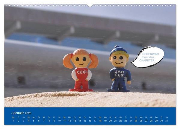 Produktbild: An der Waterkant mit Jan Cux und Cuxi (hochwertiger Premium Wandkalender 2026 DIN A2 quer), Kunstdruck in Hochglanz