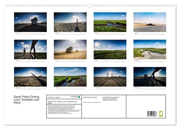 Produktbild: Sankt Peter-Ording. Licht, Schatten und Natur (Wandkalender 2026 DIN A2 quer), CALVENDO Monatskalender