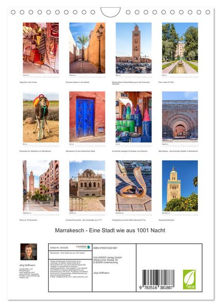 Produktbild: Marrakesch - Eine Stadt wie aus 1001 Nacht (Wandkalender 2026 DIN A4 hoch), CALVENDO Monatskalender