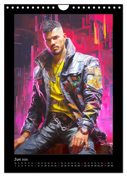 Produktbild: Cyberpunk Heroes. Futuristische Fusion von Technik und Kunst (Wandkalender 2026 DIN A4 hoch), CALVENDO Monatskalender