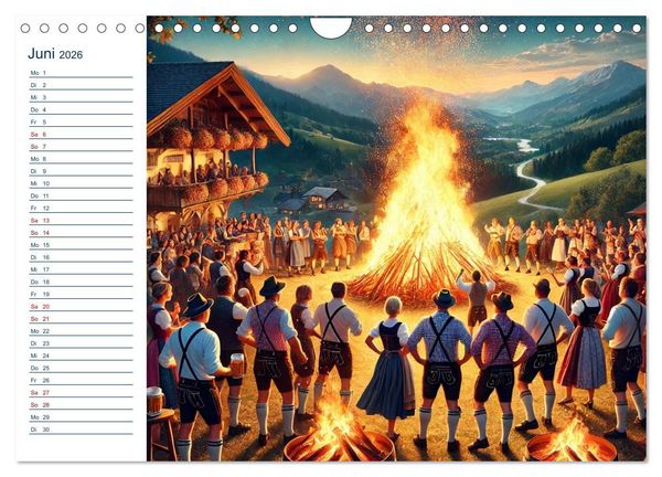 Produktbild: Boarisch durchs Jahr - Feste Br&auml;uche und Lebenslust (Wandkalender 2026 DIN A4 quer), CALVENDO Monatskalender