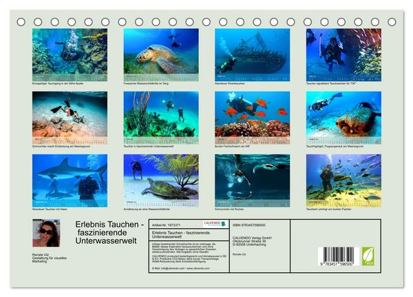 Produktbild: Erlebnis Tauchen - faszinierende Unterwasserwelt (Tischkalender 2026 DIN A5 quer), CALVENDO Monatskalender