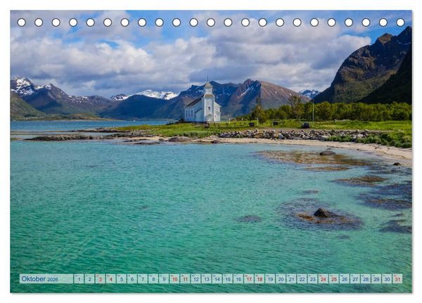 Produktbild: Die Lofoten - Eine Bilder-Reise (Tischkalender 2026 DIN A5 quer), CALVENDO Monatskalender