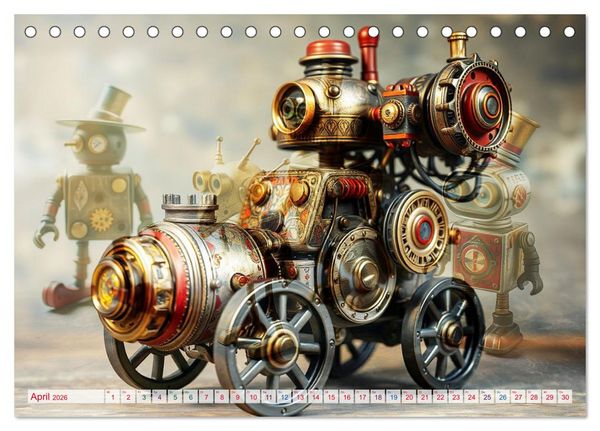 Produktbild: Mechanische Wunderwelten - Ein Jahr mit Steampunk Toys (Tischkalender 2026 DIN A5 quer), CALVENDO Monatskalender