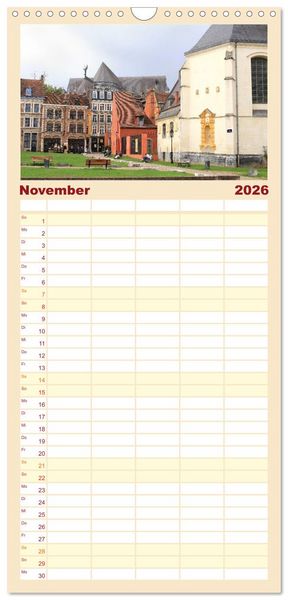 Produktbild: Familienplaner 2026 - Lille - Charmante Metropole in Nordfrankreich mit 5 Spalten (Wandkalender, 21 x 45 cm) CALVENDO