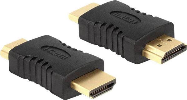 Delock 65508 HDMI Adapter [1x HDMI-Stecker - 1x HDMI-Stecker] Schwarz vergoldete Steckkontakte