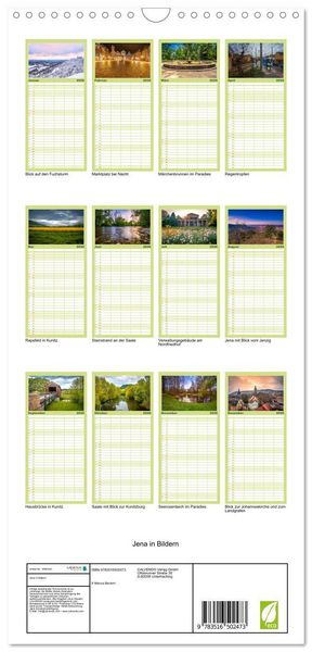 Produktbild: Familienplaner 2026 - Jena in Bildern mit 5 Spalten (Wandkalender, 21 x 45 cm) CALVENDO