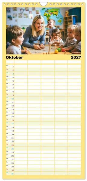 Produktbild: Familienplaner 2027 - Traumberuf - Erzieher:innen in der Kinderkrippe mit 5 Spalten (Wandkalender, 21 x 45 cm) CALVENDO