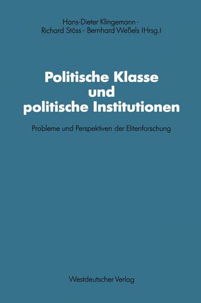 Produktbild: Politische Klasse und politische Institutionen
