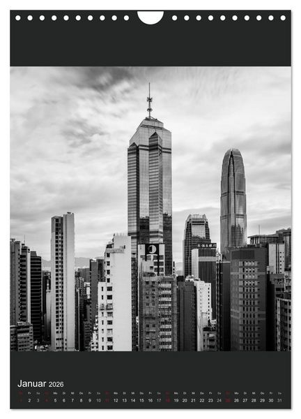 Produktbild: Hongkong schwarzwei&szlig; (Wandkalender 2026 DIN A4 hoch), CALVENDO Monatskalender